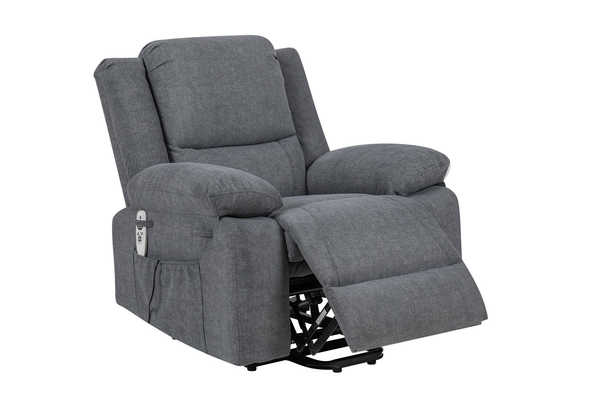 Electric Power Recliner Chair With Massage For Elderly ,Remote Control Multi Function Lifting, Timing, Cushion Heating Chair With Side Pocket Dark Grey Dark Grey Power Remote Metal Primary Living Space Soft American Design Pillow Top Arms Cat Scratch