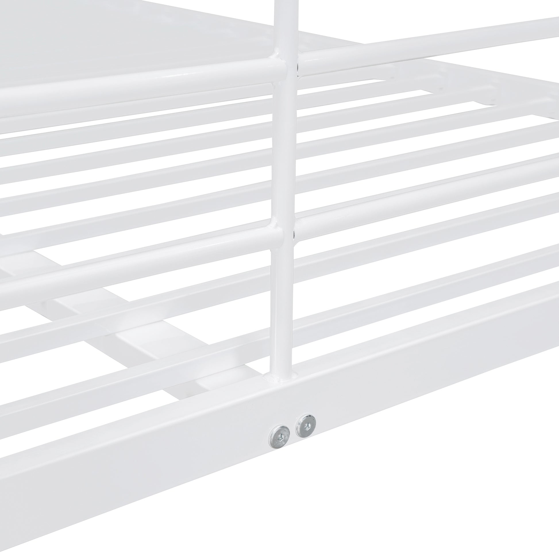 Full Xl Over Queen Metal Bunk Bed, White White Iron