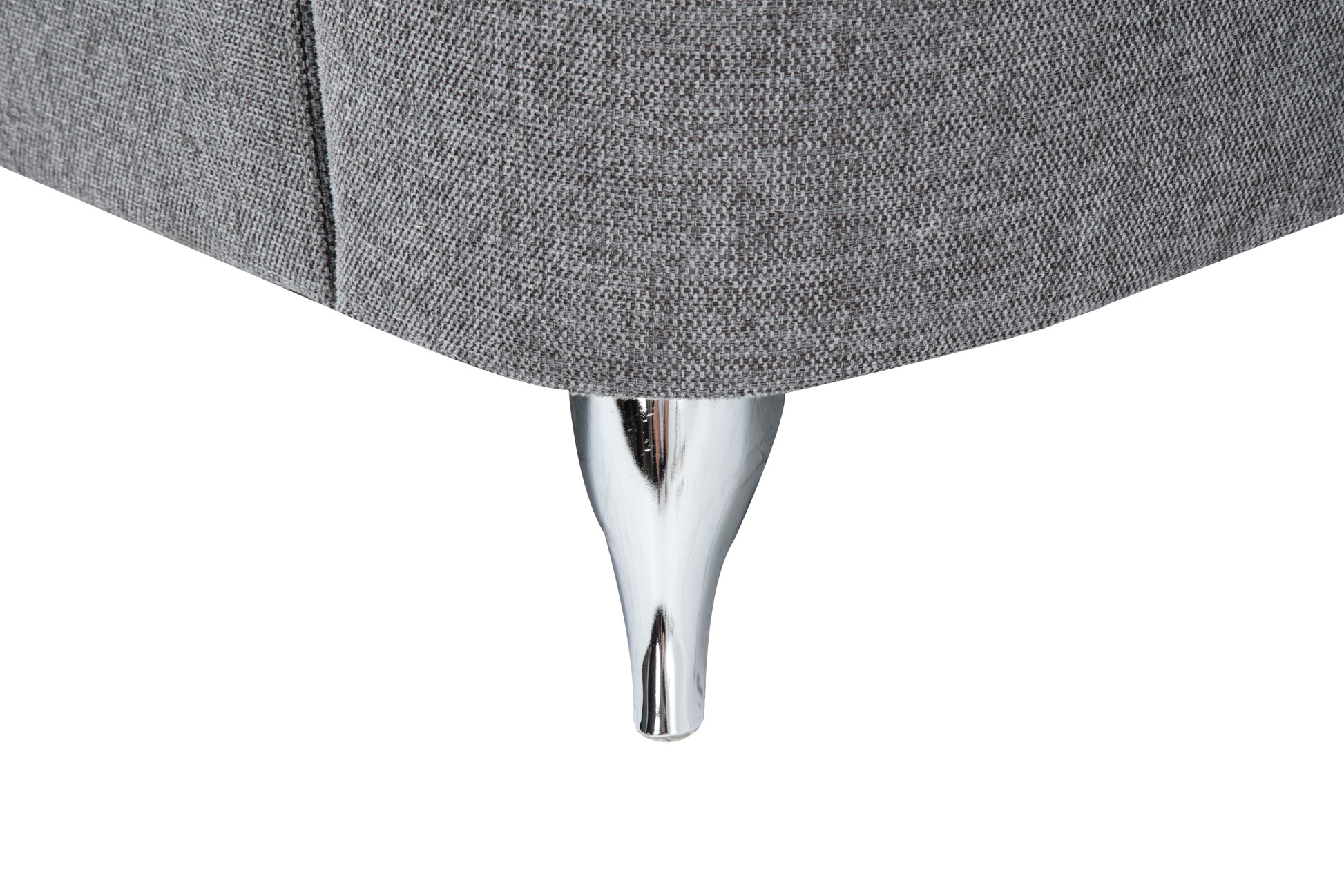 Villanelle 42.5" Light Gray Linen Chair With Chrome Finish Legs Light Gray Linen