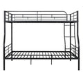 Full Xl Over Queen Metal Bunk Bed, Black Black Iron