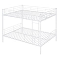 Full Over Full Metal Bunk Bed, White White Iron