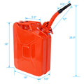 20 Liter 5 Gallon Jerry Fuel Can With Flexible Spout, Portable Jerry Cans Fuel Tank Steel Fuel Can, Fuels Gasoline Cars, Trucks, Equipment, Red Red Steel