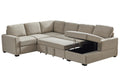 Ketterman 4 Piece Upholstered Sectional Beige Foam Linen