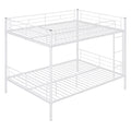 Full Over Full Metal Bunk Bed, White White Iron