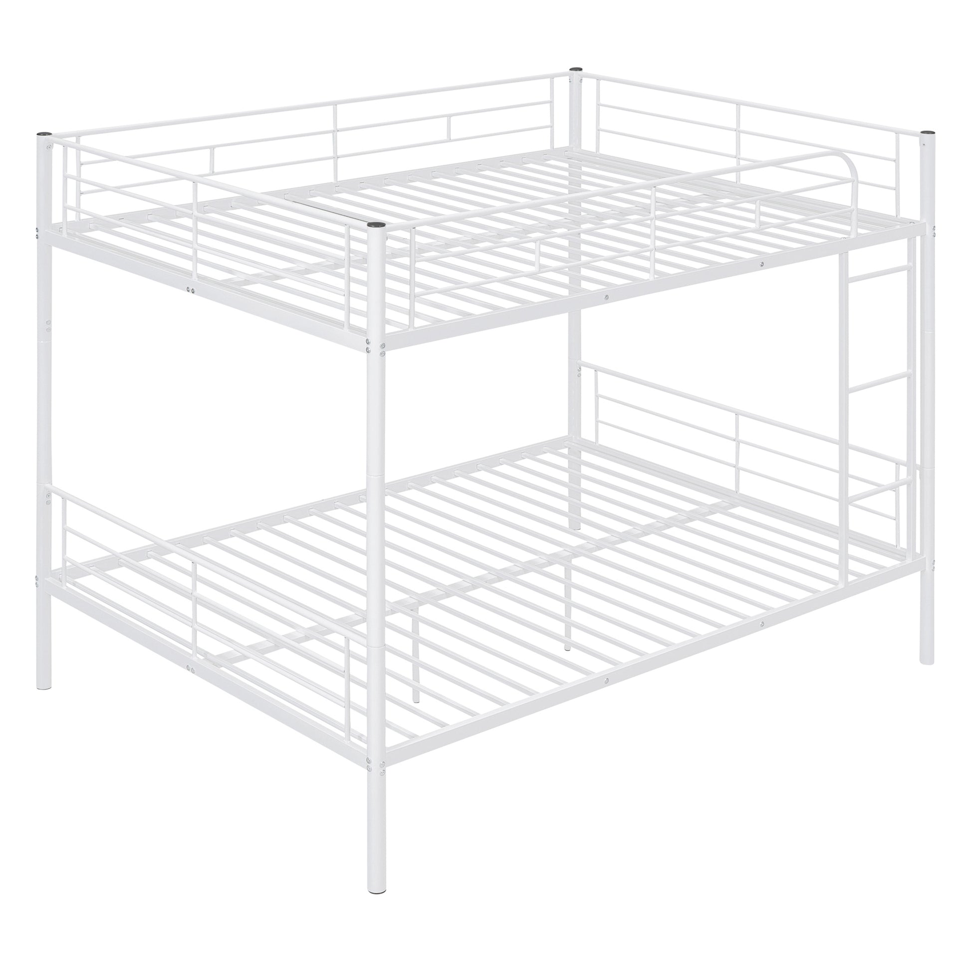 Full Over Full Metal Bunk Bed, White White Iron