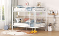 Full Over Full Metal Bunk Bed, White White Iron