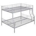 Full Xl Over Queen Metal Bunk Bed, Sliver Silver Iron