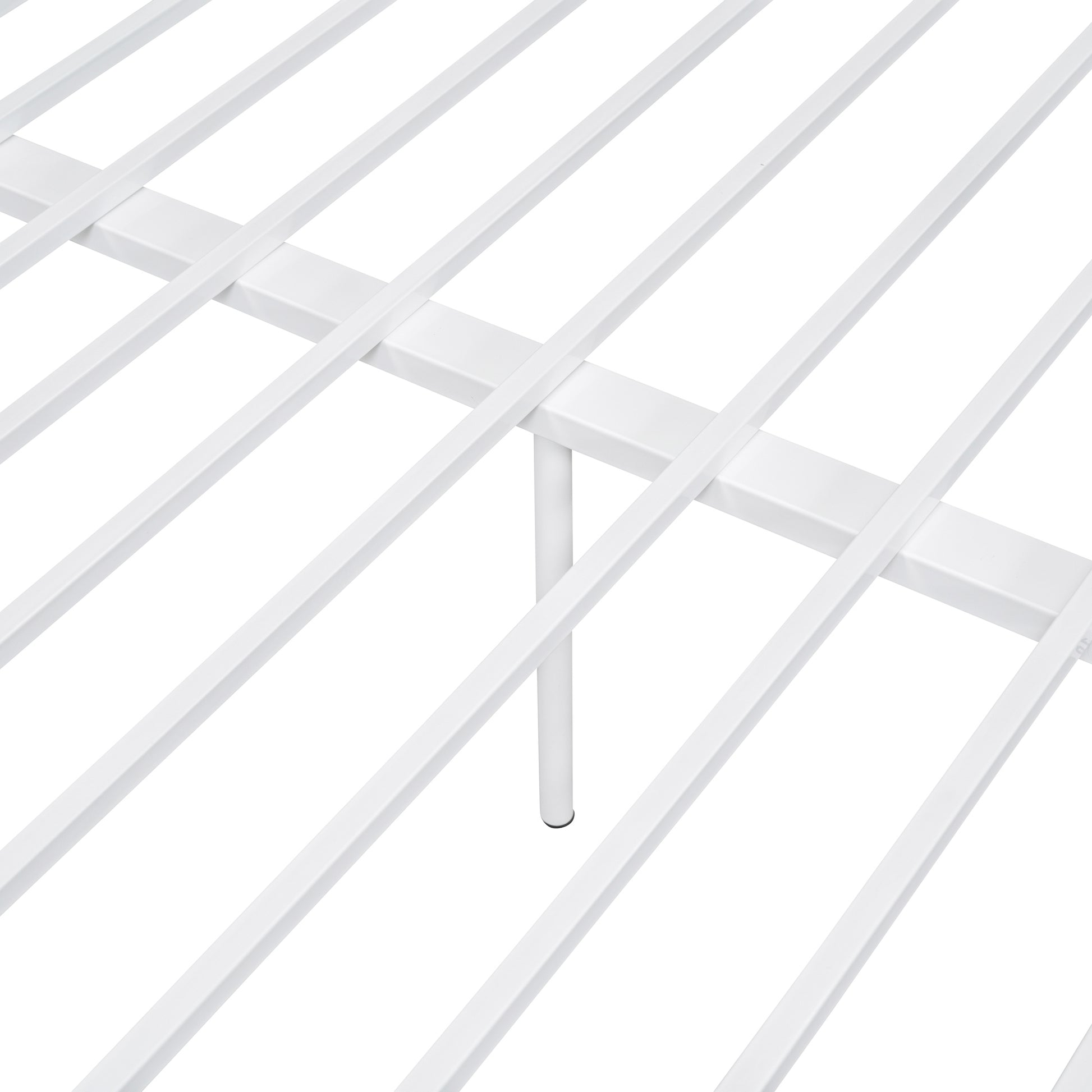 Full Xl Over Queen Metal Bunk Bed, White White Iron