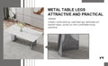 Modern Minimalist Dining Table. The White Imitation Marble Glass Desktop Is Equipped With Silver Metal Legs. Suitable For Restaurants And Living Rooms 71