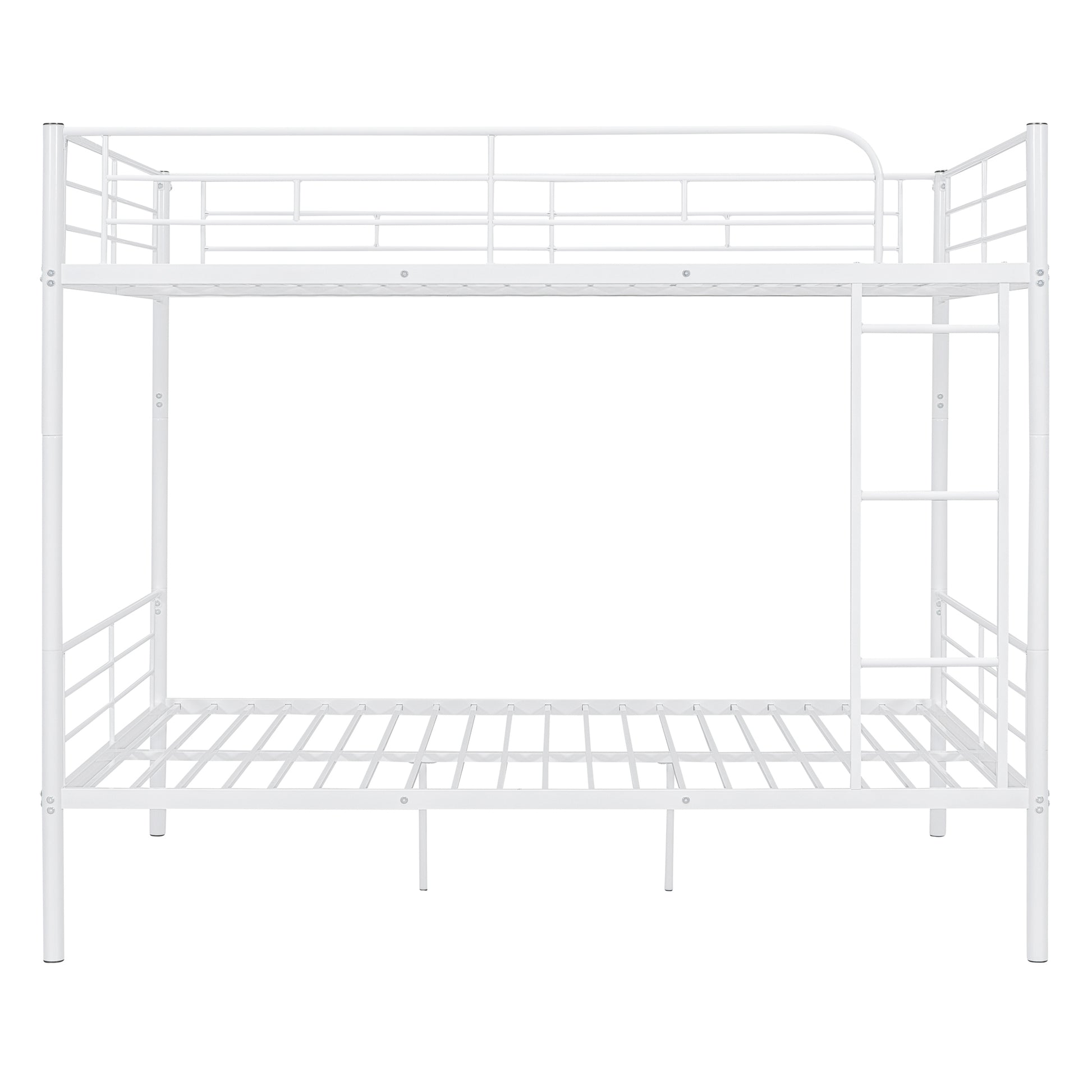 Full Over Full Metal Bunk Bed, White White Iron