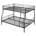 Full Xl Over Queen Metal Bunk Bed, Black Black Iron