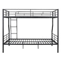 Full Xl Over Queen Metal Bunk Bed, Black Black Iron