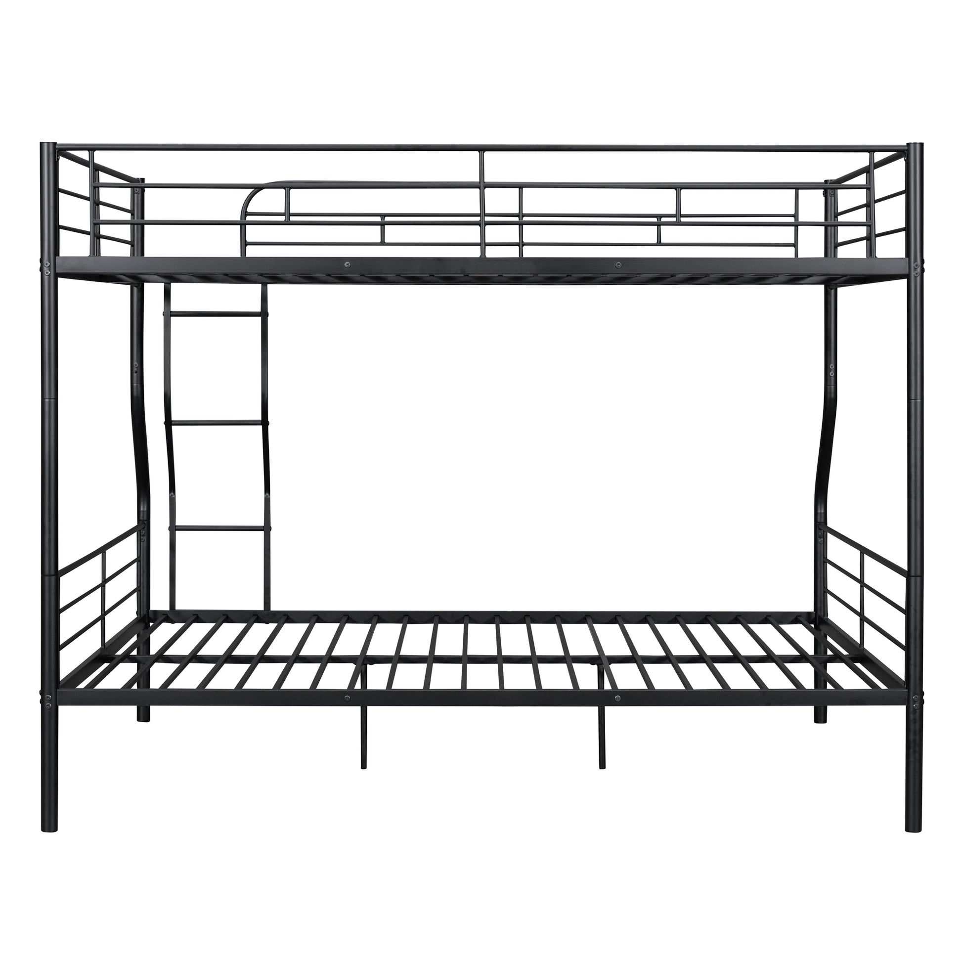 Full Xl Over Queen Metal Bunk Bed, Black Black Iron