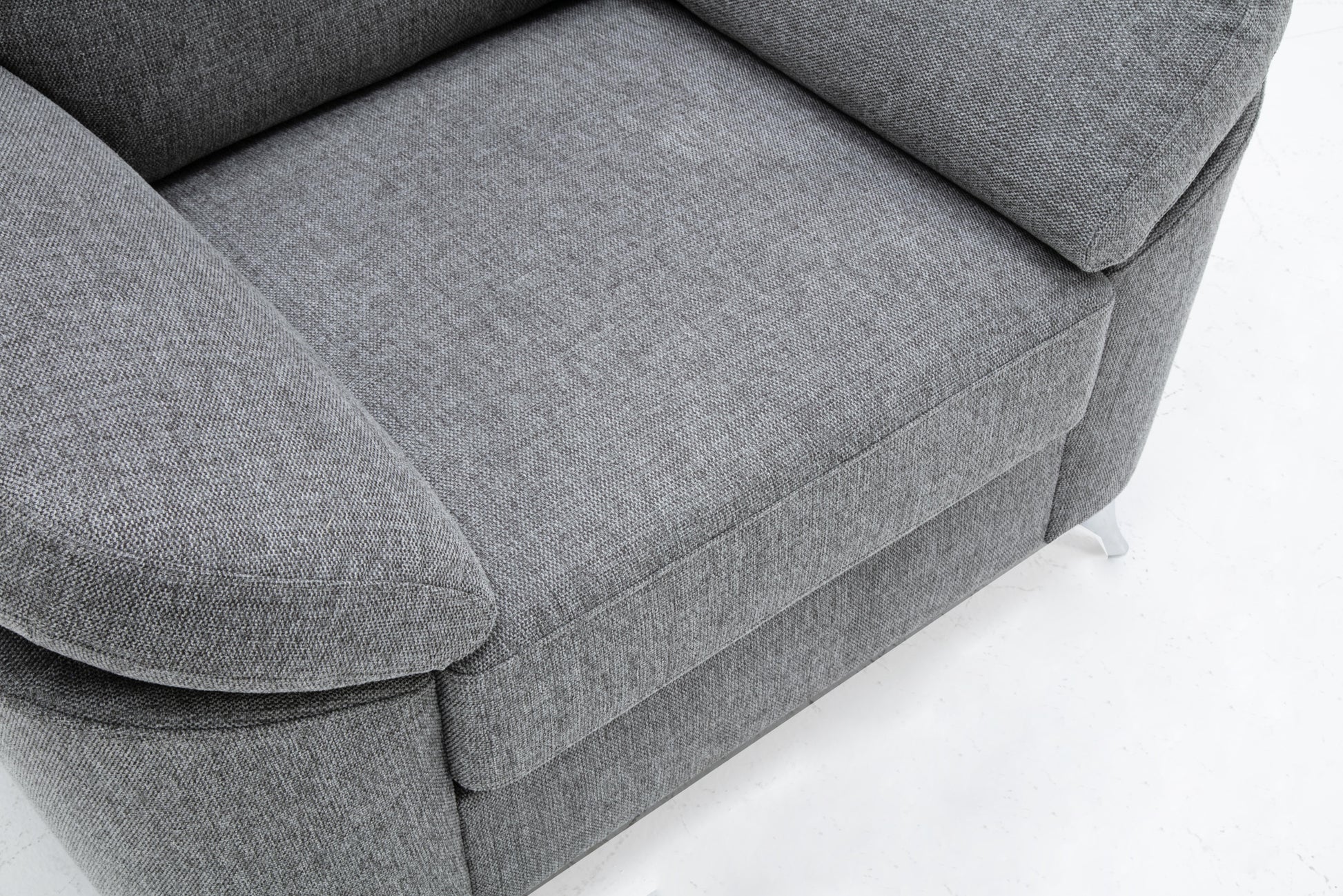 Villanelle 42.5" Light Gray Linen Chair With Chrome Finish Legs Light Gray Linen
