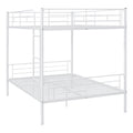 Full Over Full Metal Bunk Bed, White White Iron