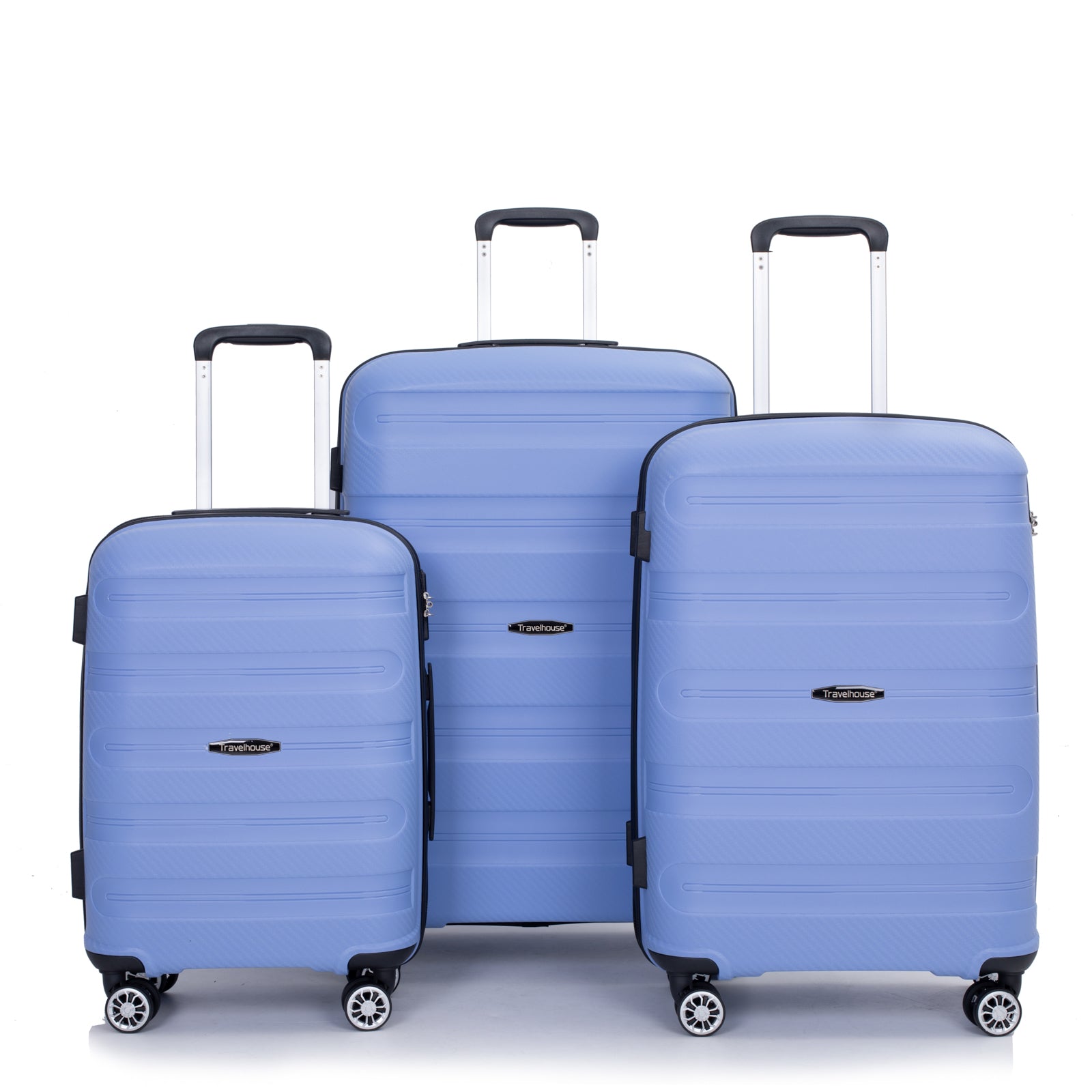 Hardshell Suitcase Spinner Wheels Pp Luggage Sets Lightweight Durable Suitcase With Tsa Lock,3 Piece Set 20 24 28 ,Purplish Blue Purplish Blue Polypropylene