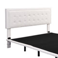 Queen Size Floating Bed Frame With Motion Activated Night Lights,Modern Pu Upholstered Button Tufted Platform Bed Frame,White White Pu