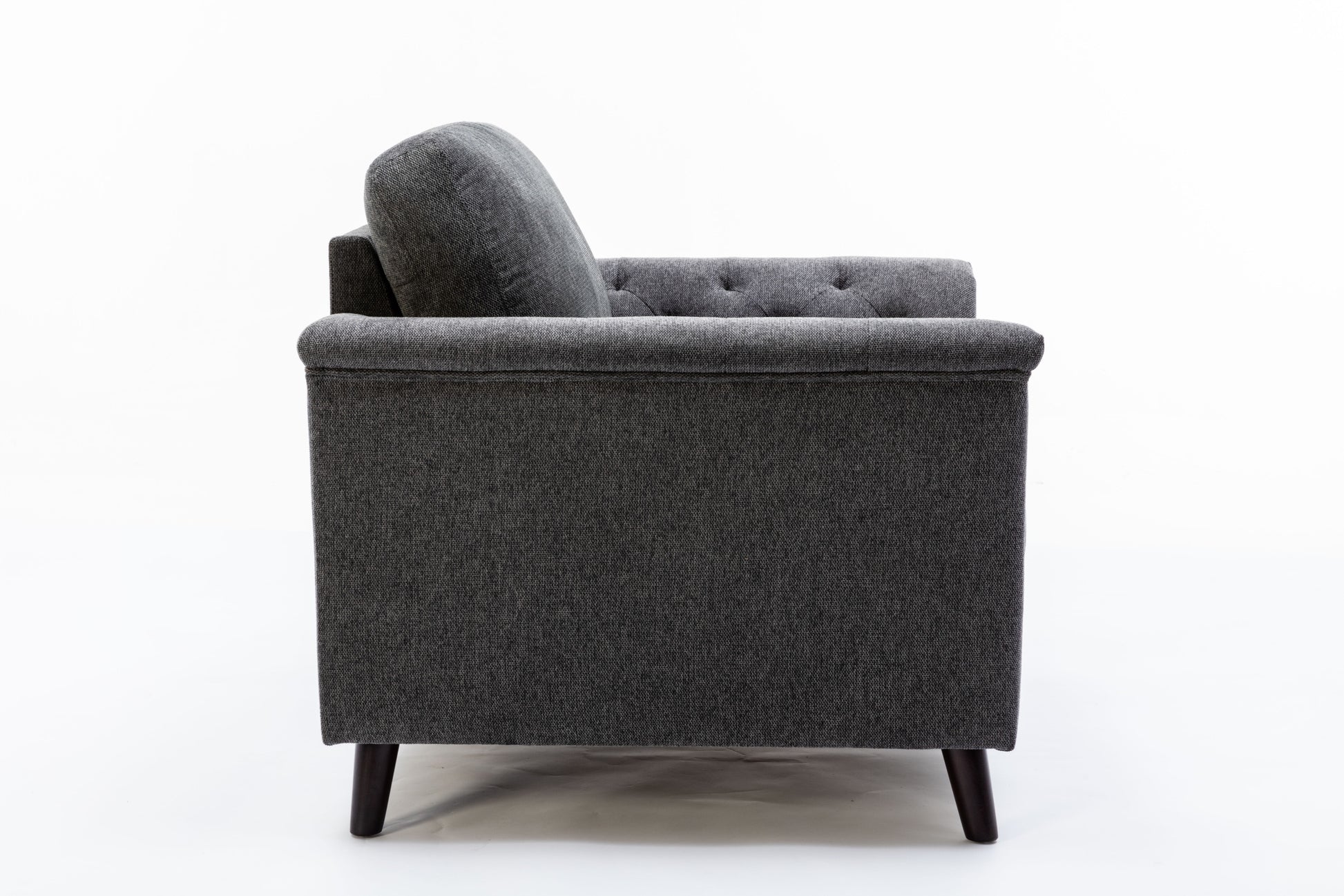 Stanton 36.5" Dark Gray Linen Chair With Tufted Arms Dark Gray Linen