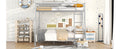 Full Xl Over Queen Metal Bunk Bed, Sliver Silver Iron
