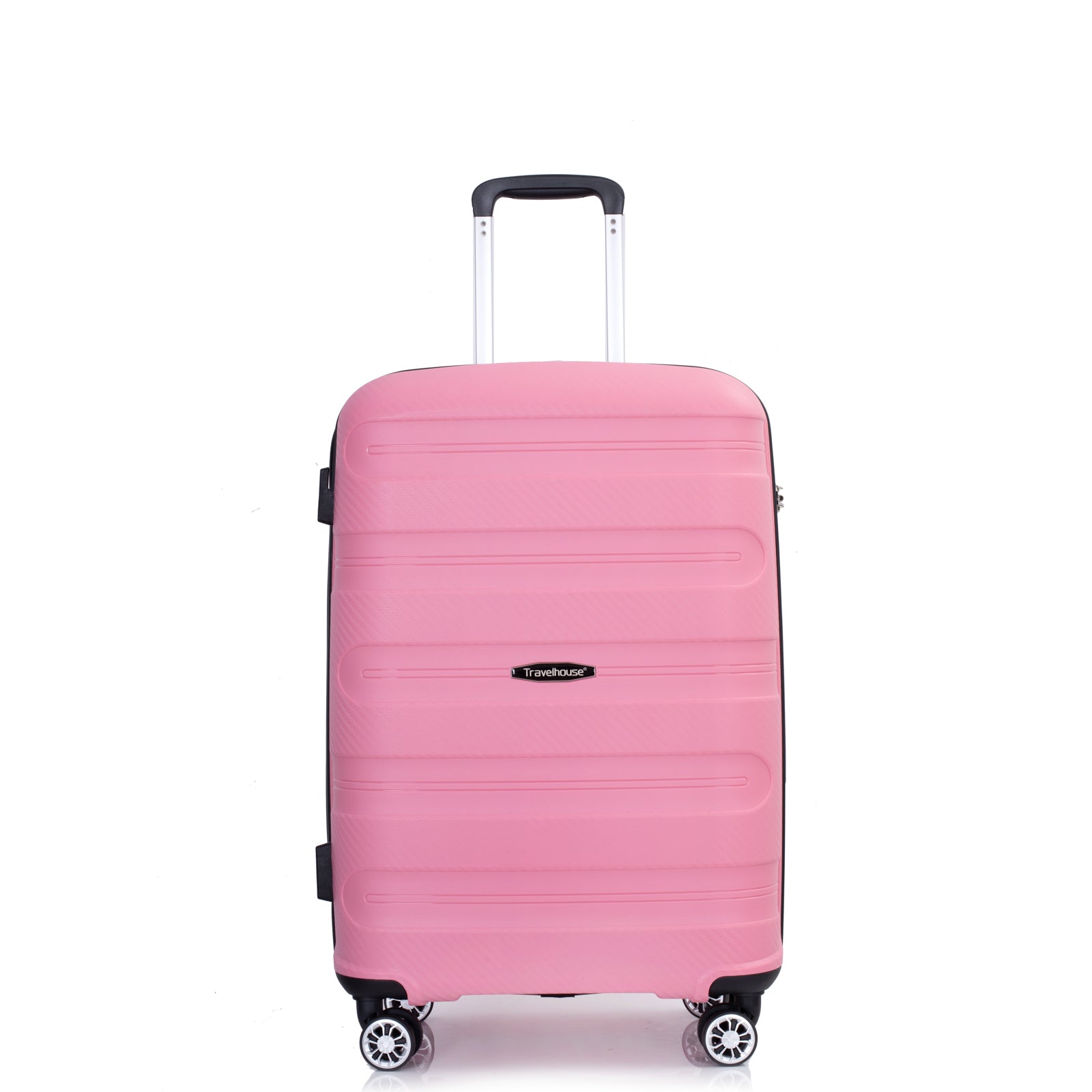 Hardshell Suitcase Spinner Wheels Pp Luggage Sets Lightweight Durable Suitcase With Tsa Lock,3 Piece Set 20 24 28 ,Pink Pink Polypropylene