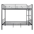 Full Over Full Metal Bunk Bed, Black Black Iron