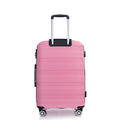 Hardshell Suitcase Spinner Wheels Pp Luggage Sets Lightweight Durable Suitcase With Tsa Lock,3 Piece Set 20 24 28 ,Pink Pink Polypropylene