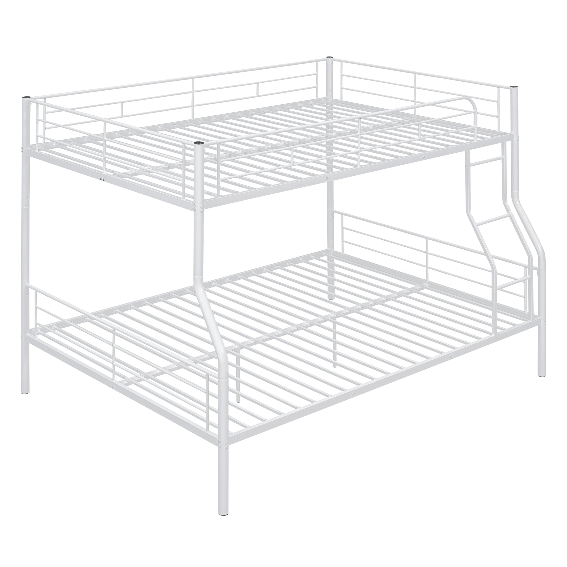 Full Xl Over Queen Metal Bunk Bed, White White Iron