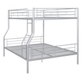Full Xl Over Queen Metal Bunk Bed, Sliver Silver Iron