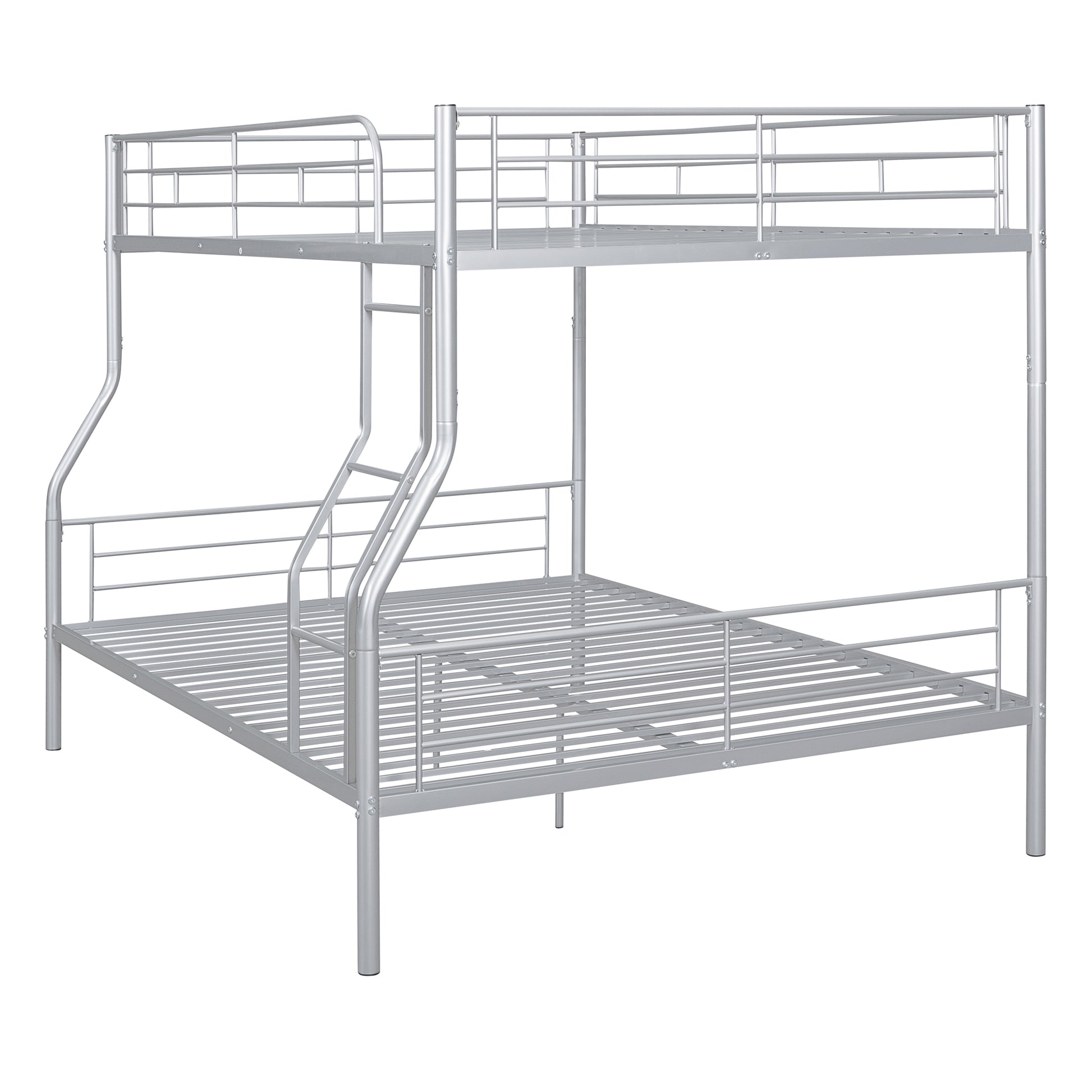 Full Xl Over Queen Metal Bunk Bed, Sliver Silver Iron