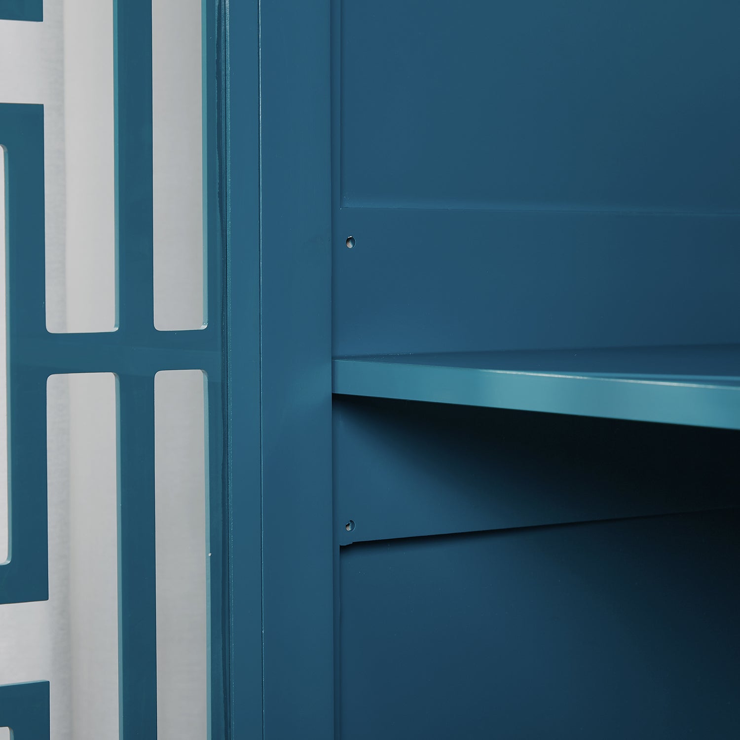 Storage Cabinet, Buffet Sideboard, Teal Blue Teal Blue Primary Living Space Adjustable Shelves Mdf Glass