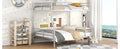 Full Xl Over Queen Metal Bunk Bed, Sliver Silver Iron