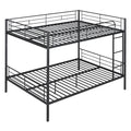 Full Over Full Metal Bunk Bed, Black Black Iron