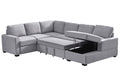 Ketterman 4 Piece Upholstered Sectional Light Gray Foam Linen