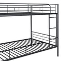 Full Over Full Metal Bunk Bed, Black Black Iron