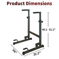 Power Tower Dip Station With Bench Pull Up Bar Stand Adjustable Height Heavy Duty Multi Function Fitness Training Equipment Black Steel