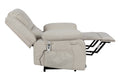 Electric Power Recliner Chair With Massage For Elderly ,Remote Control Multi Function Lifting, Timing, Cushion Heating Chair With Side Pocket Beige Beige Power Push Button Metal Primary Living Space Soft American Design Cat Scratch Fabric