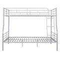 Full Xl Over Queen Metal Bunk Bed, Sliver Silver Iron