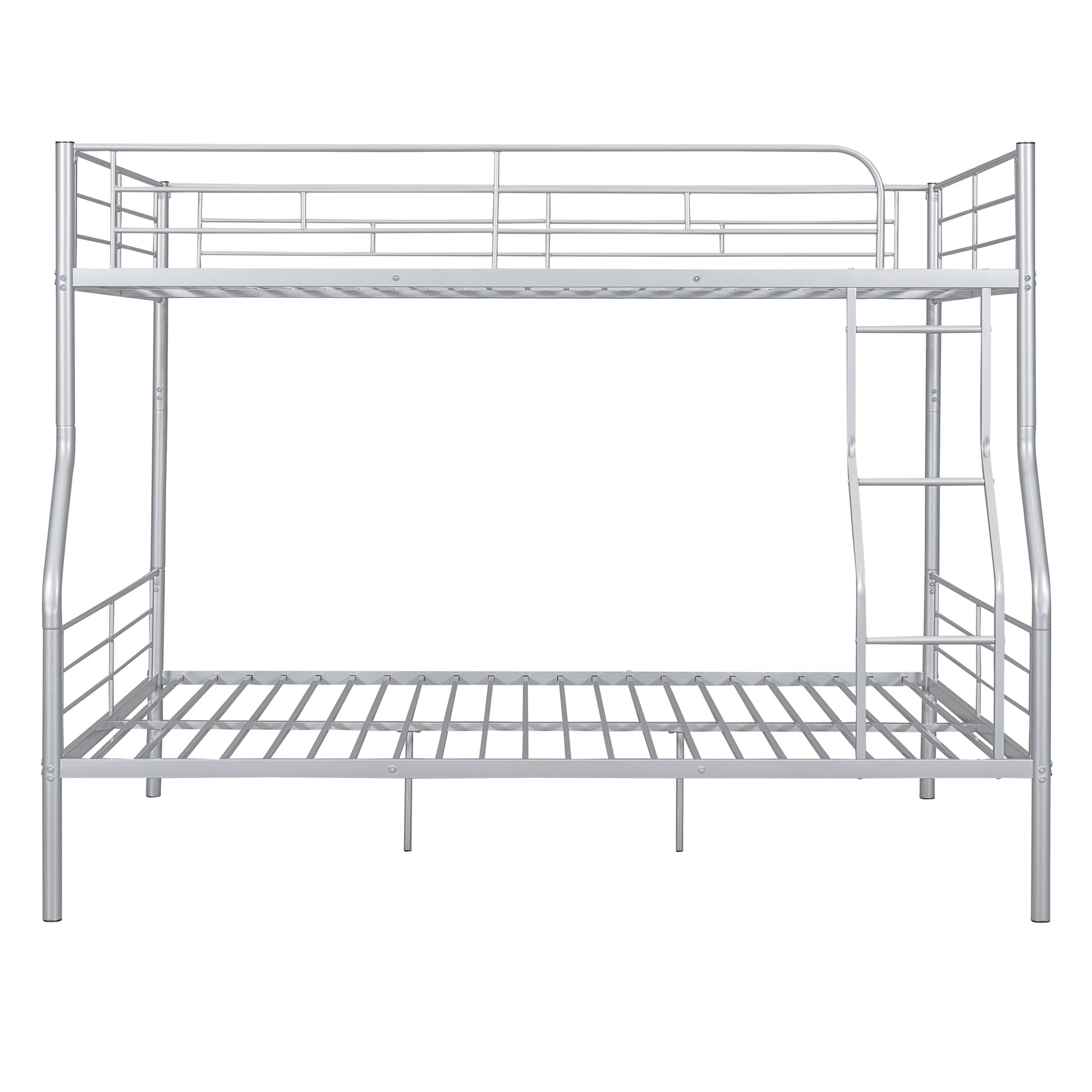 Full Xl Over Queen Metal Bunk Bed, Sliver Silver Iron