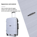 Hardshell Suitcase Spinner Wheels Pp Luggage Sets Lightweight Durable Suitcase With Tsa Lock,3 Piece Set 20 24 28 ,Silver Silver Polypropylene