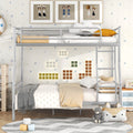Full Xl Over Queen Metal Bunk Bed, Sliver Silver Iron
