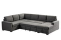 Ketterman 4 Piece Upholstered Sectional Dark Gray Foam Linen