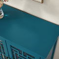 Storage Cabinet, Buffet Sideboard, Teal Blue Teal Blue Primary Living Space Adjustable Shelves Mdf Glass