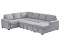 Ketterman 4 Piece Upholstered Sectional Light Gray Foam Linen