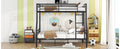 Full Xl Over Queen Metal Bunk Bed, Black Black Iron