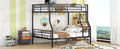 Full Xl Over Queen Metal Bunk Bed, Black Black Iron
