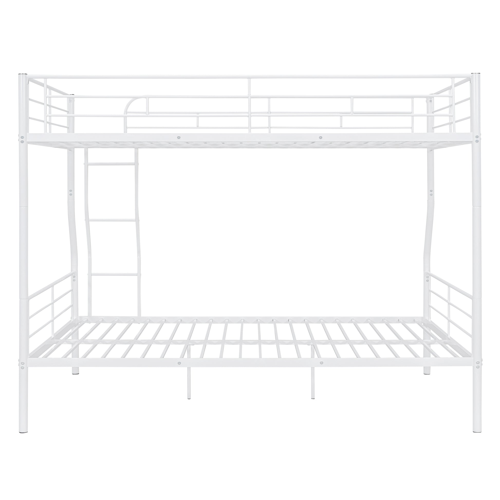 Full Xl Over Queen Metal Bunk Bed, White White Iron