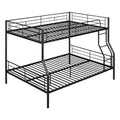 Full Xl Over Queen Metal Bunk Bed, Black Black Iron
