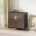 Accent Storage Cabinet With Doors, Bar Cabinet Buffet Cabinet With Storage For Living Room, Hallway, Bedroom Brown Mix Particle Board