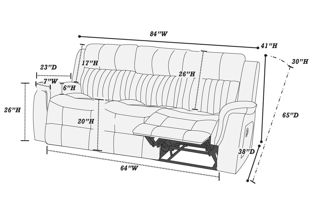 Contemporary Manual Motion Sofa 1Pc Couch Living Room Furniture Dark Coffee Coffee Faux Leather Metal Primary Living Space Cushion Back Contemporary Pillow Top Arms Faux Leather 3 Seat