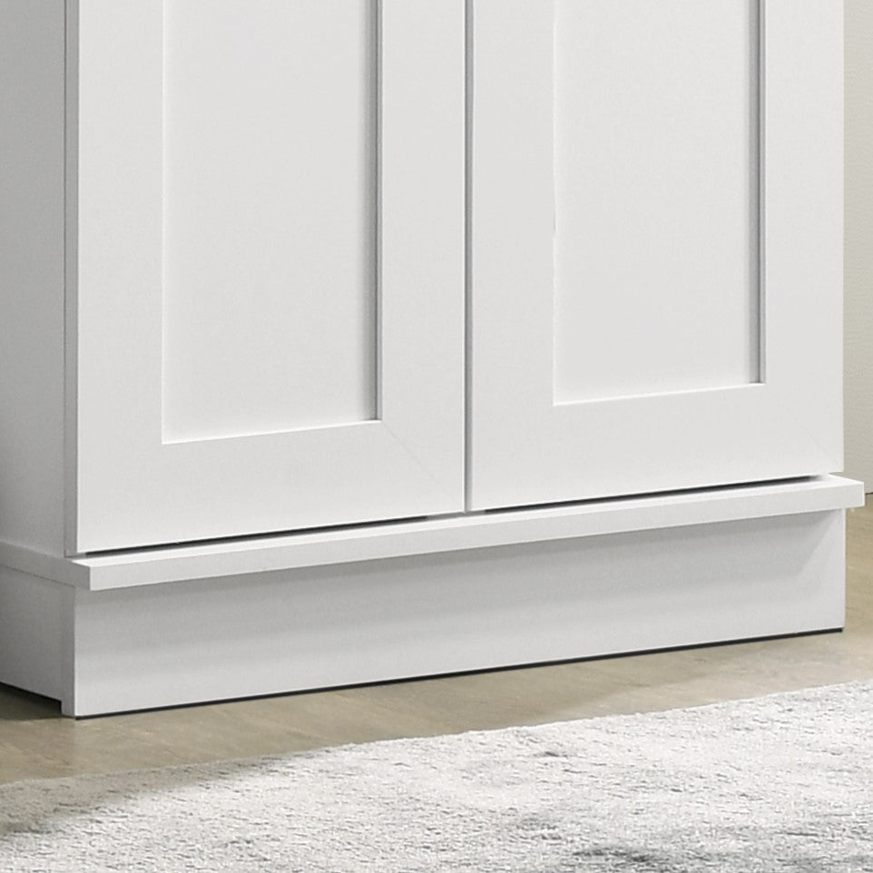 Evelyn 23" White Sleek Storage Cabinet With Framed Panel Design White Wood